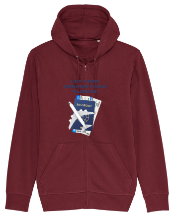 let your dreams take flights Burgundy
