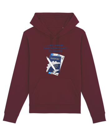 let your dreams take flights Burgundy