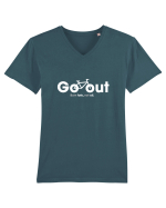 Go bike! Tricou mânecă scurtă guler V Bărbat Presenter