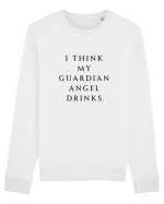 I THINK MY GUARDIAN ANGEL DRINKS Bluză mânecă lungă Unisex Rise