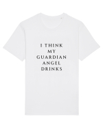 I THINK MY GUARDIAN ANGEL DRINKS Tricou mânecă scurtă Unisex Rocker