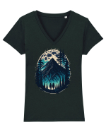 Full moon forest adventure Tricou mânecă scurtă guler V Damă Evoker