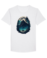 Full moon forest adventure Tricou mânecă scurtă guler larg Bărbat Skater