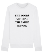 the boobs are real the smile is fake Bluză mânecă lungă Unisex Rise