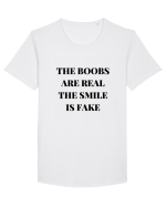 the boobs are real the smile is fake Tricou mânecă scurtă guler larg Bărbat Skater