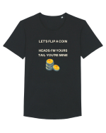 let s flip a coin heads i m yours tail you re mine Tricou mânecă scurtă guler larg Bărbat Skater