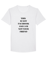 THIS IS NOT FACEBOOK AND I M NOT YOUR FRIEND Tricou mânecă scurtă guler larg Bărbat Skater