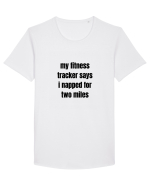 MY FITNESS TRACKER SAYS I NAPPED FOR TWO MILES Tricou mânecă scurtă guler larg Bărbat Skater