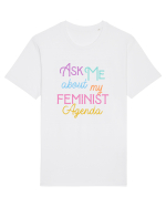 Ask me about my feminist agenda Tricou mânecă scurtă Unisex Rocker