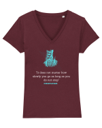 CONFUCIUS Tricou mânecă scurtă guler V Damă Evoker
