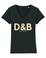DOLCE & BANANA Tricou mânecă scurtă guler V Damă Evoker
