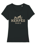 HERPES PARIS Tricou mânecă scurtă guler larg fitted Damă Expresser