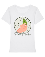 Frec menta Tricou mânecă scurtă guler larg fitted Damă Expresser