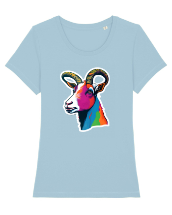 popart goat Sky Blue