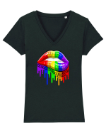 Kiss whomever you want  (&wants it back) Tricou mânecă scurtă guler V Damă Evoker