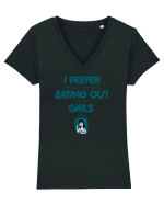 I PREFER EATING OUT (with my) GIRLS 2 Tricou mânecă scurtă guler V Damă Evoker