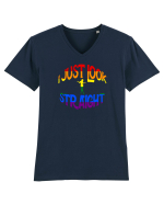I JUST LOOK STRAIGHT Tricou mânecă scurtă guler V Bărbat Presenter