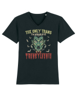 The Only Trans I'm Afraid Of Is Transylvania Tricou mânecă scurtă guler V Bărbat Presenter