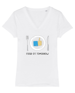 Food ot tomorrow Tricou mânecă scurtă guler V Damă Evoker
