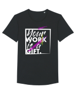 Your Work is a Gift Tricou mânecă scurtă guler larg Bărbat Skater