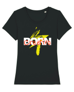 Born creative white Tricou mânecă scurtă guler larg fitted Damă Expresser
