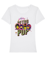 retro pop Tricou mânecă scurtă guler larg fitted Damă Expresser