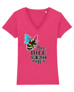 beenice  Tricou mânecă scurtă guler V Damă Evoker