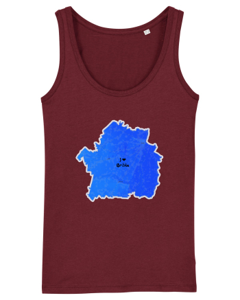 Brăila County Map Burgundy