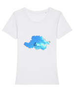 Arad County Map Tricou mânecă scurtă guler larg fitted Damă Expresser