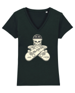 SKATER NOT HATER Tricou mânecă scurtă guler V Damă Evoker