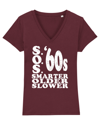 S.O.S. Slower Older Smarter '60s Burgundy