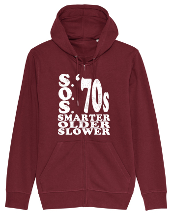 S.O.S. Slower Older Smarter '70s Burgundy