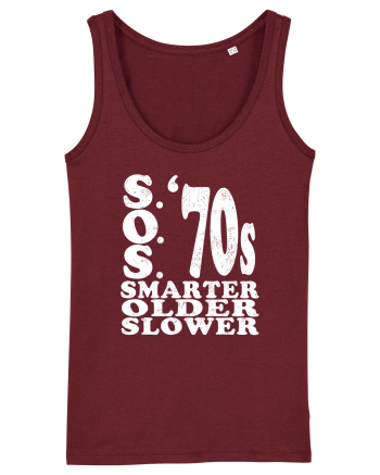 S.O.S. Slower Older Smarter '70s Burgundy