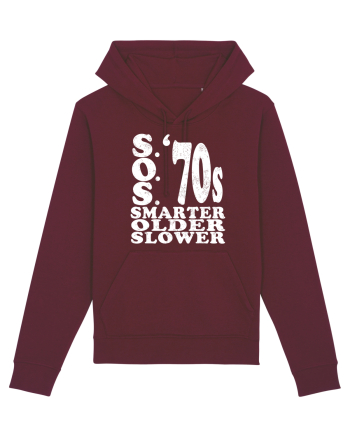 S.O.S. Slower Older Smarter '70s Burgundy