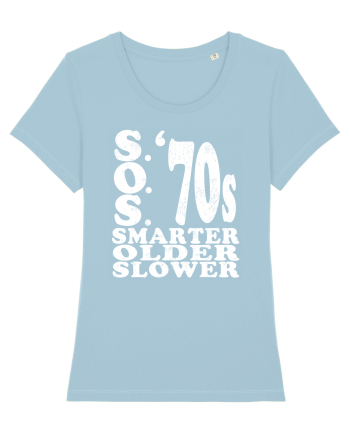 S.O.S. Slower Older Smarter '70s Sky Blue