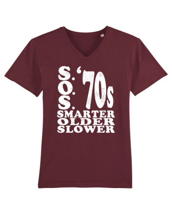 S.O.S. Slower Older Smarter '70s Burgundy