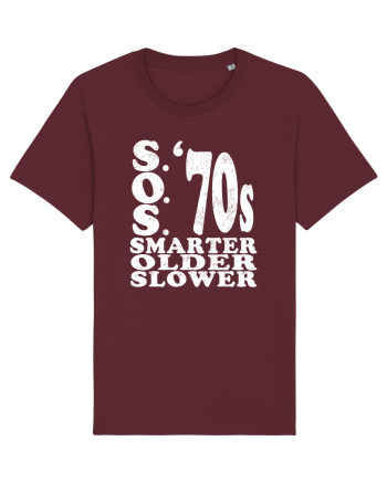 S.O.S. Slower Older Smarter '70s Burgundy
