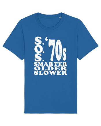 S.O.S. Slower Older Smarter '70s Royal Blue