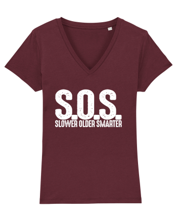 S.O.S. Slower Older Smarter Burgundy