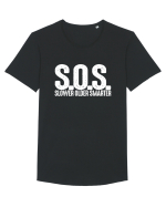 S.O.S. Slower Older Smarter Tricou mânecă scurtă guler larg Bărbat Skater