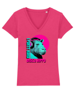 disco hippo Tricou mânecă scurtă guler V Damă Evoker