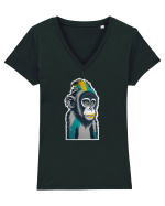 monkey pop Tricou mânecă scurtă guler V Damă Evoker