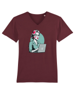 apple mom Tricou mânecă scurtă guler V Bărbat Presenter