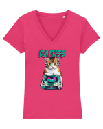 dj puss Tricou mânecă scurtă guler V Damă Evoker