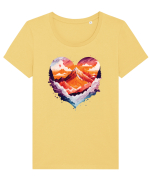 pentru pasionații de drumeții - Dragoste de munte v4 Tricou mânecă scurtă guler larg fitted Damă Expresser
