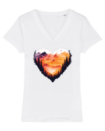 pentru pasionații de drumeții - Dragoste de munte v6 Tricou mânecă scurtă guler V Damă Evoker