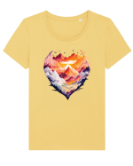 pentru pasionații de drumeții - Dragoste de munte v7 Tricou mânecă scurtă guler larg fitted Damă Expresser