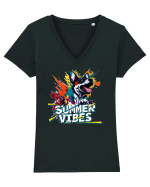 summer vibes Tricou mânecă scurtă guler V Damă Evoker