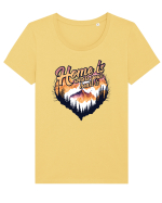 pentru pasionații de drumeții - Home is where your heart is Tricou mânecă scurtă guler larg fitted Damă Expresser