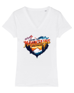 pentru pasionații de drumeții - Loving the mountains since forever Tricou mânecă scurtă guler V Damă Evoker